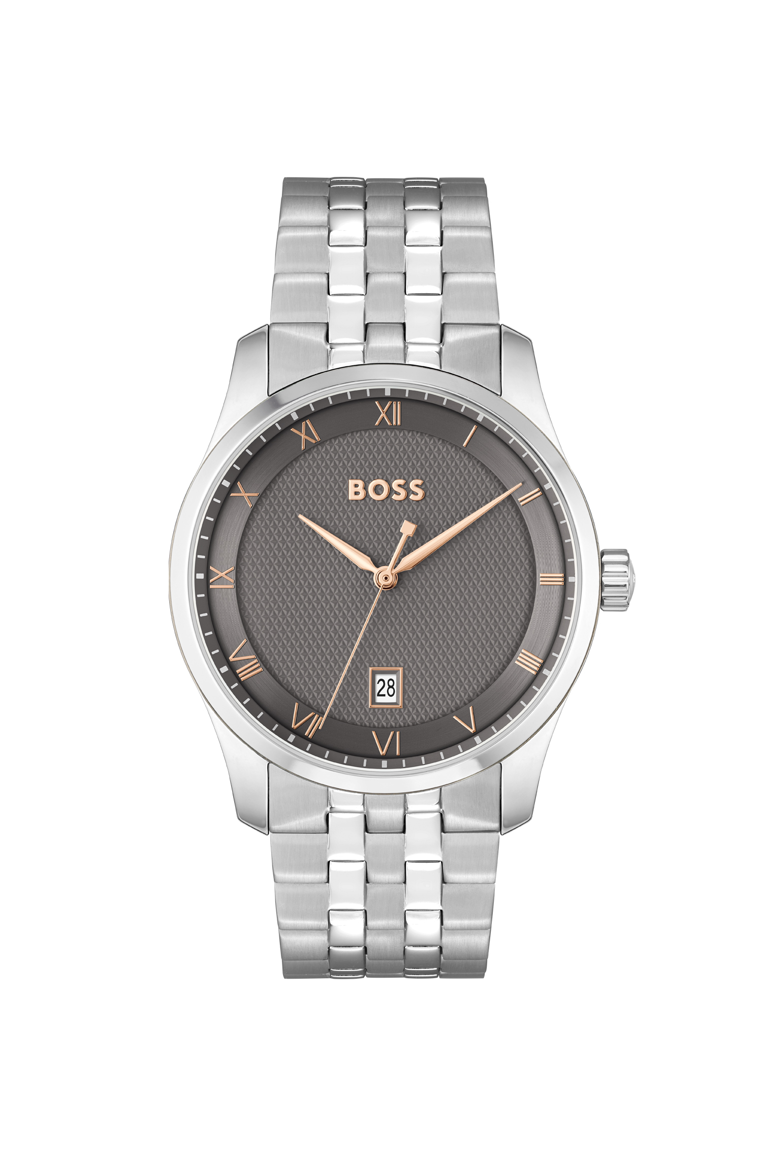 Reloj Principio de Acero Inoxidable con Esfera Gris