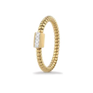 Anillo de oro 18K con 4 diamantes