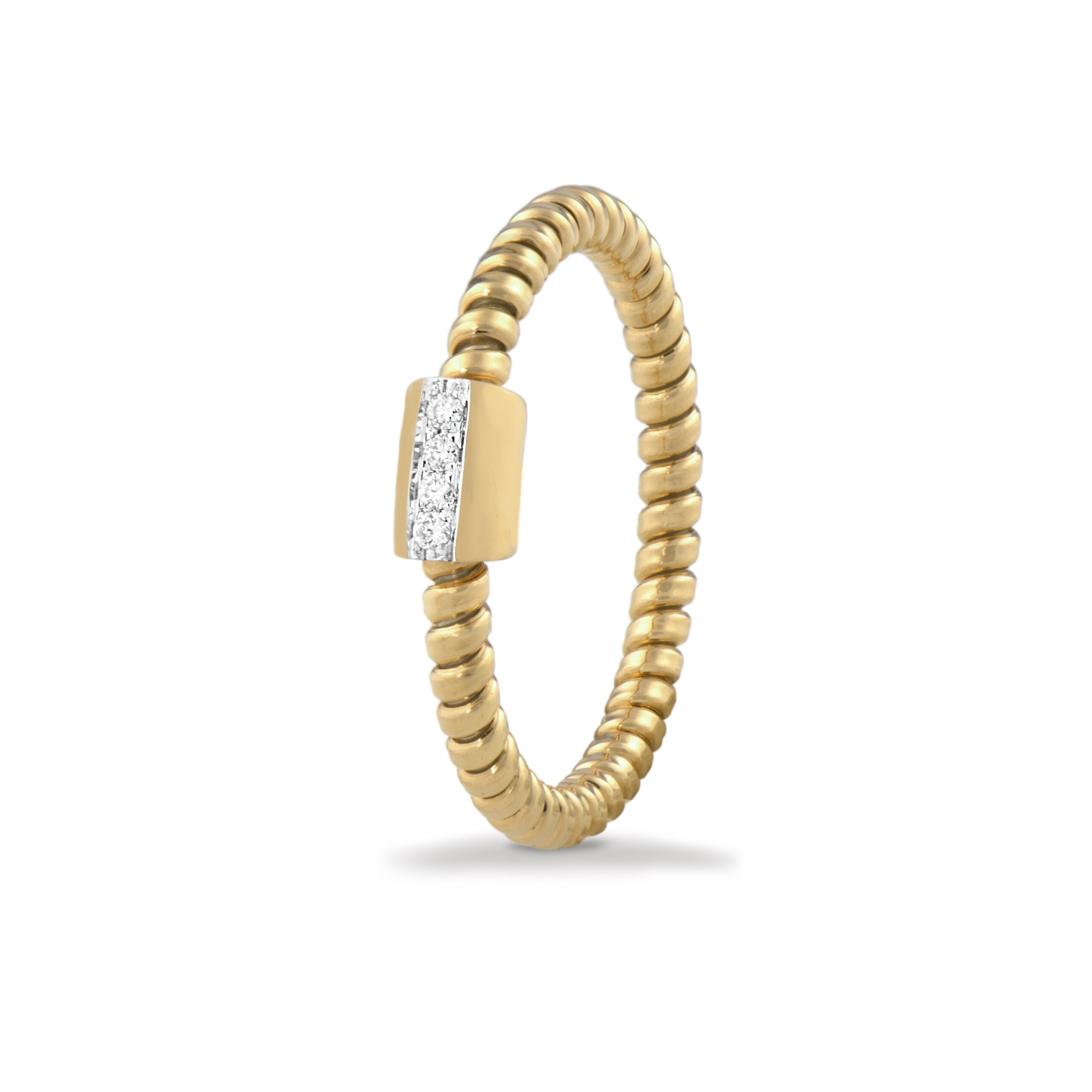 Anillo de oro 18K con 4 diamantes