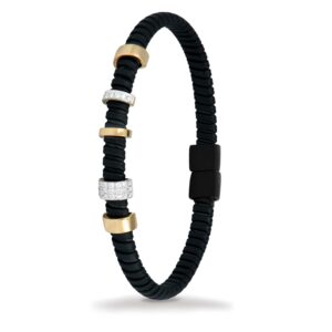 Pulsera de titanio y oro 18K con diamantes blancos