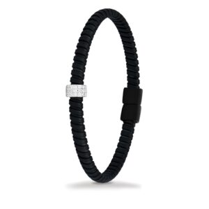 Pulsera de titanio y oro 18K con diamantes blancos