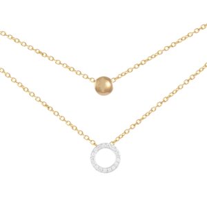 Collar de oro de 18 quilates con 17 diamantes blancos