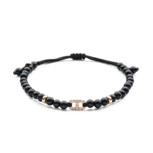 Pulsera oro rosa 18K con ónix y diamantes