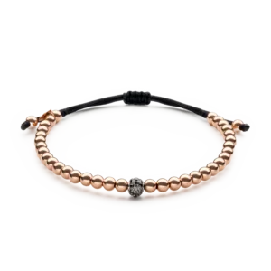 Pulsera oro rosa 18K y diamantes negros