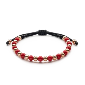 Pulsera oro rosa 18K con coral