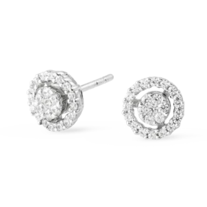 Pendientes de Oro Blanco 18K con 46 Diamantes