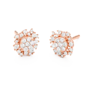 Pendientes de Oro Rosa 18K con 54 Diamantes