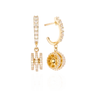 Pendientes de Oro Amarillo 18K con 140 Diamantes