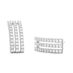 Pendientes de Oro Blanco 18K con 66 Diamantes