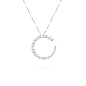 Colgante de oro blanco 18K con 22 diamantes