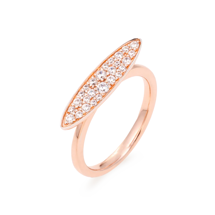 Sortija de Oro Rosa 18K con 26 Diamantes