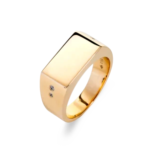 Sortija de Oro Amarillo 18K con 4 Diamantes