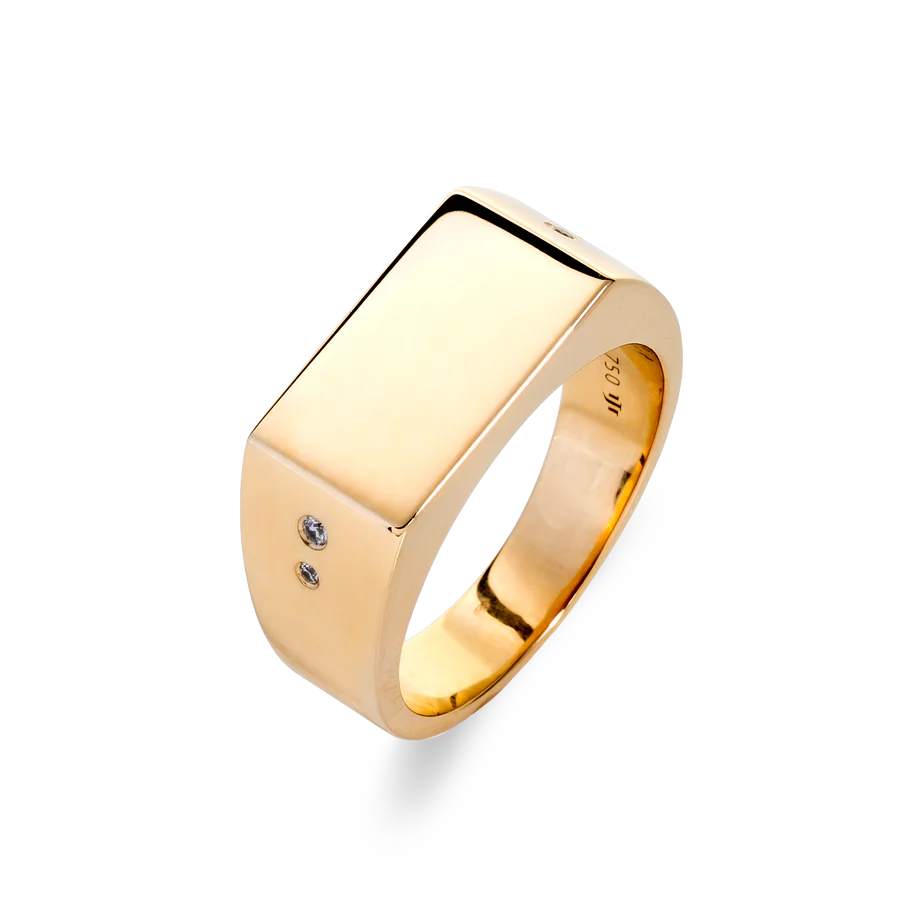 Sortija de Oro Amarillo 18K con 4 Diamantes