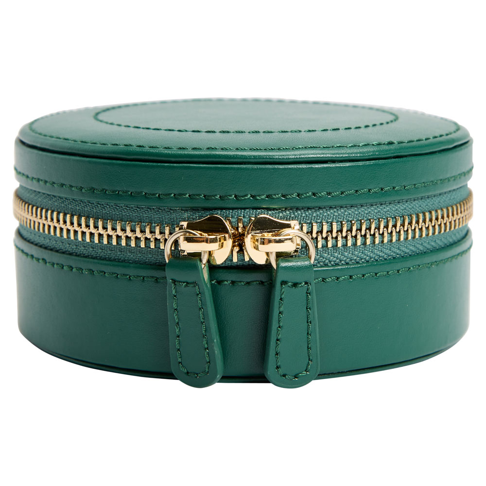 Estuche de joyas WOLF Sophia en verde bosque con cremallera